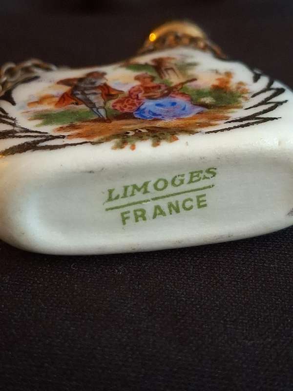 Beautiful Vintage Limoges France Miniature Perfume Bottle.