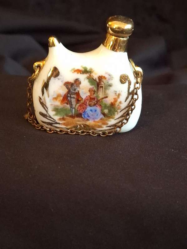Beautiful Vintage Limoges France Miniature Perfume Bottle.