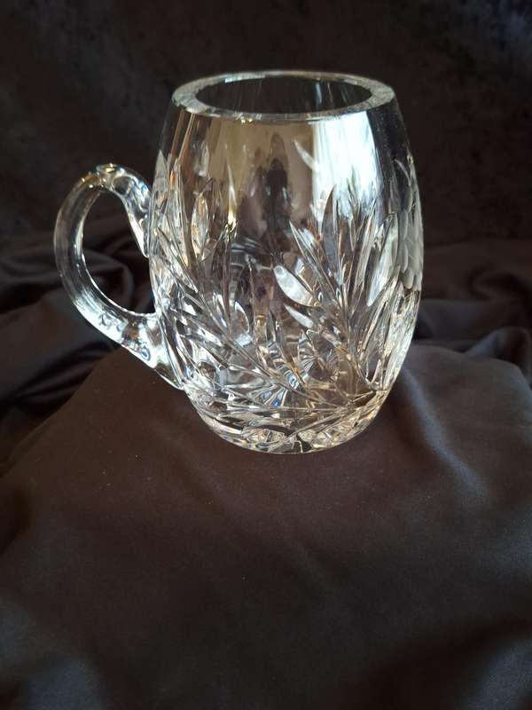 Stunning Vintage Rose cut Crystal Beer Mug.