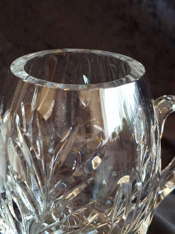 Stunning Vintage Rose cut Crystal Beer Mug.