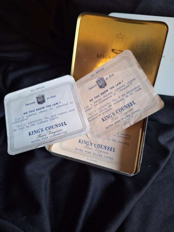 Vintage Set of King Counsel Cigarettes Tins - B.