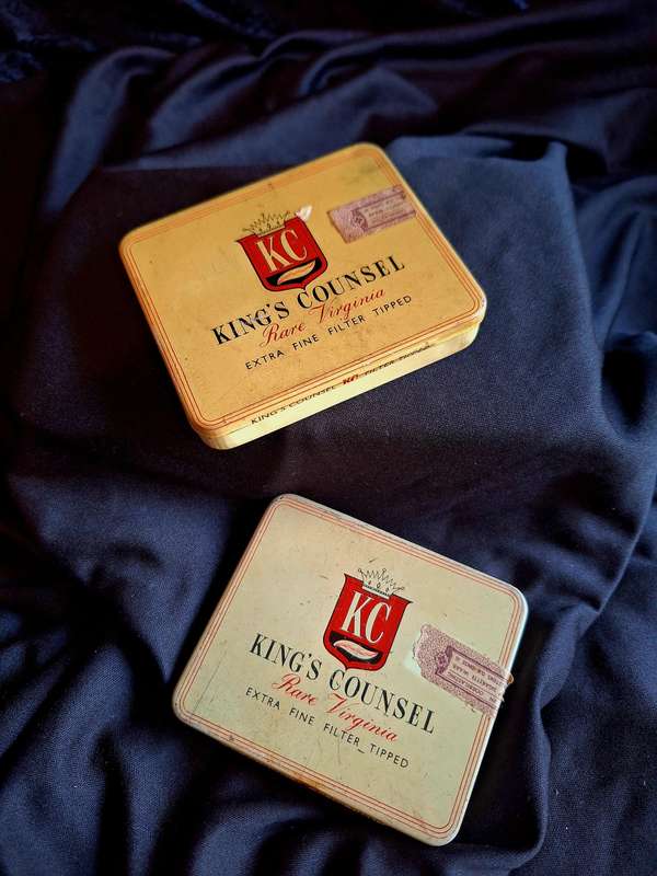 Vintage Set of King Counsel Cigarettes Tins - C.