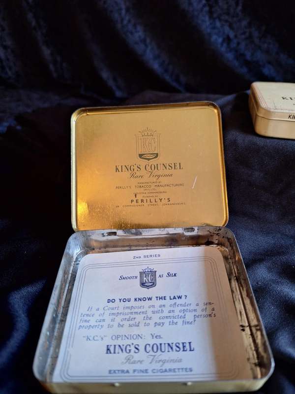 Vintage Set of King Counsel Cigarettes Tins - C.