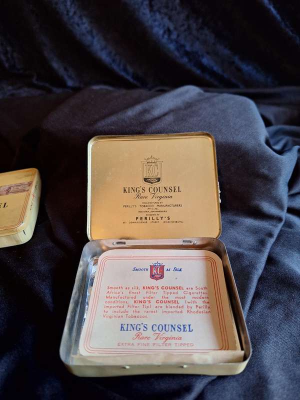 Vintage Set of King Counsel Cigarettes Tins - C.