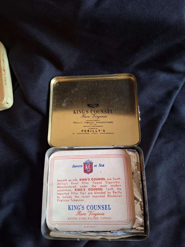 Vintage Set of King Counsel Cigarettes Tins - C.