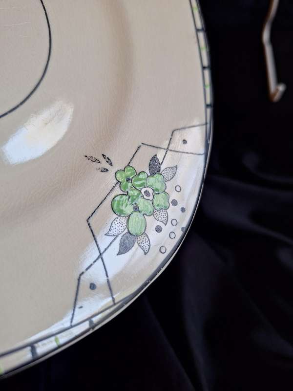 Stunning Antique Hand Painted Burleigh Ware (Art-Deco) Small Plate - A.