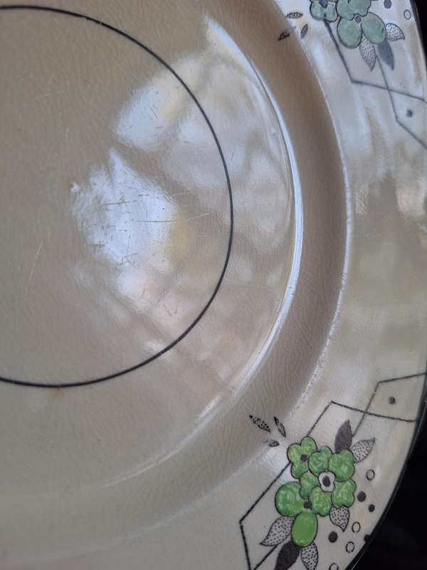 Stunning Antique Hand Painted Burleigh Ware (Art-Deco) Small Plate - A.