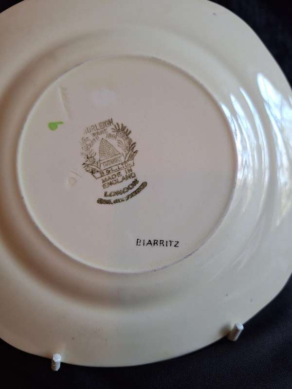 Stunning Antique Hand Painted Burleigh Ware (Art-Deco) Small Plate - B.