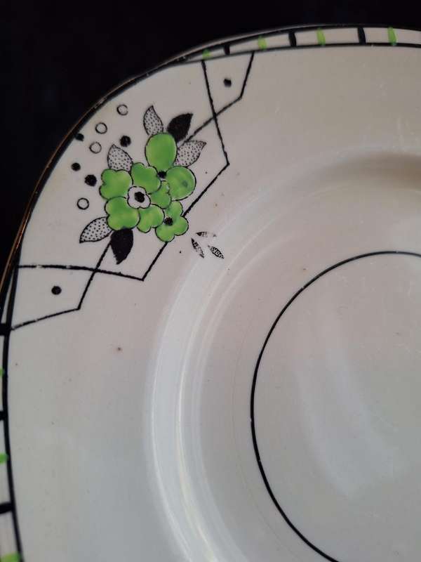 Stunning Antique Hand Painted Burleigh Ware (Art-Deco) Small Plate - C.