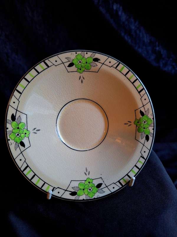 Stunning Antique Hand Painted Burleigh Ware (Art-Deco) Saucer - A.