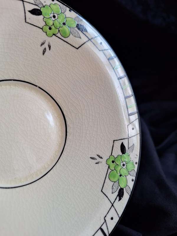 Stunning Antique Hand Painted Burleigh Ware (Art-Deco) Saucer - A.