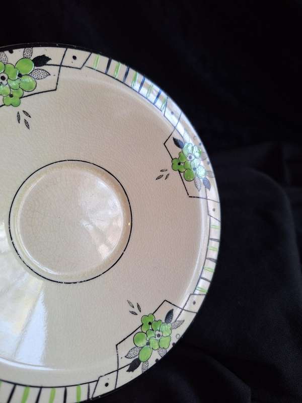 Stunning Antique Hand Painted Burleigh Ware (Art-Deco) Saucer - B.