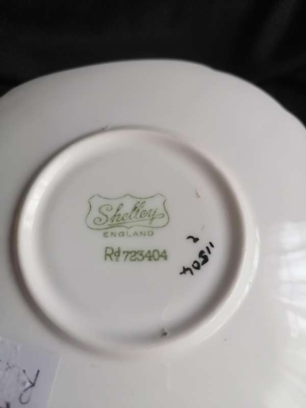 Vintage Art-Deco Shelley Coffee Saucer (B & W) RD: 723404/11504