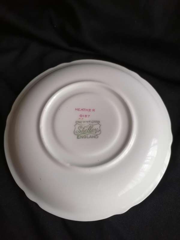 Vintage Shelley Heather Coffee Saucer 0187 - A.