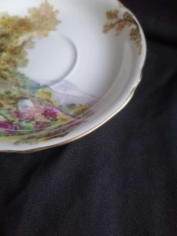 Vintage Shelley Heather Coffee Saucer 0187 - B.