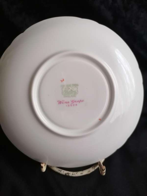 Vintage Shelley Wine Grape Coffee Saucer - 13698.