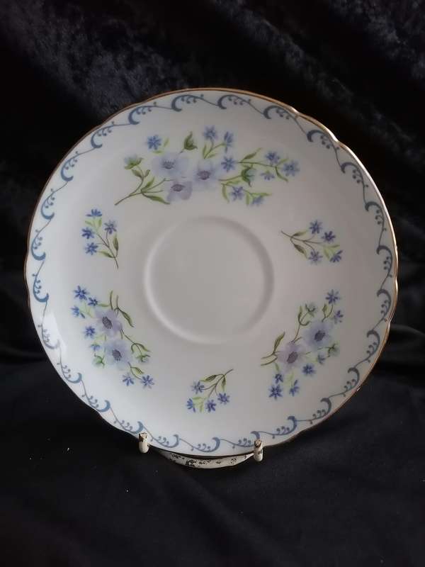 Vintage Shelley Blue Rock Saucer - 13546.