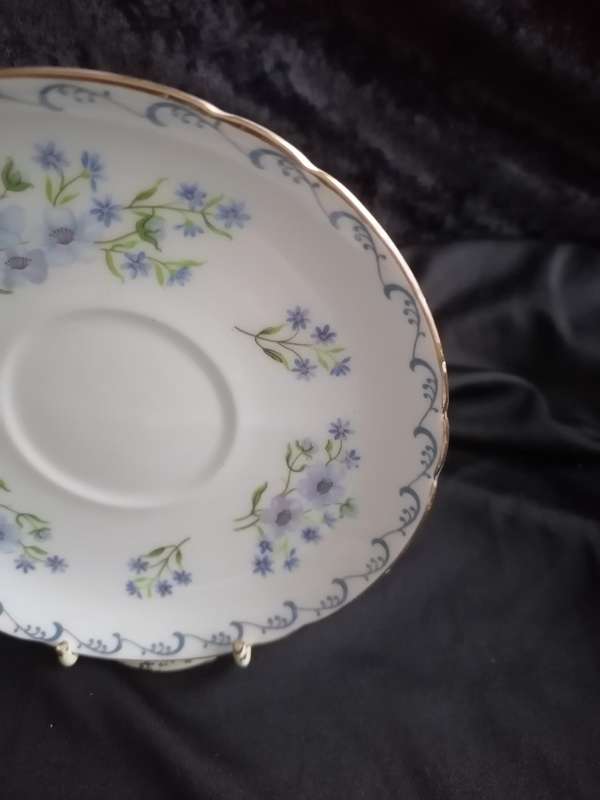 Vintage Shelley Blue Rock Saucer - 13546.