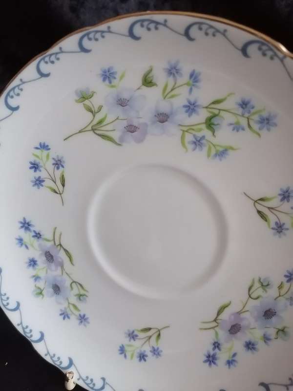 Vintage Shelley Blue Rock Saucer - 13546.