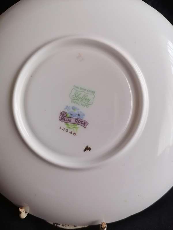 Vintage Shelley Blue Rock Saucer - 13546.