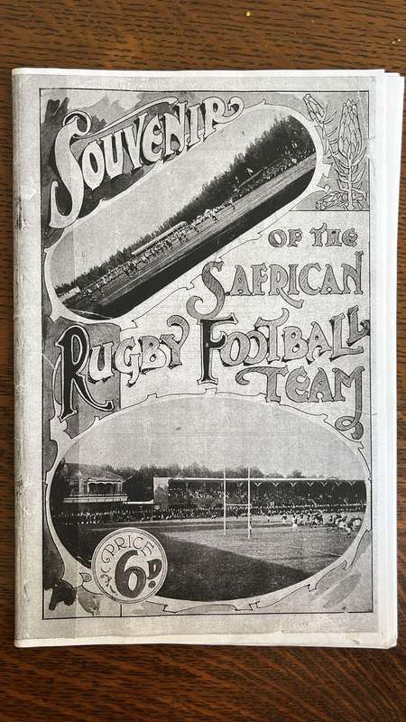 A Highly Sought After - 1906 Souvenir of the South African Rugby Team Programme, details below