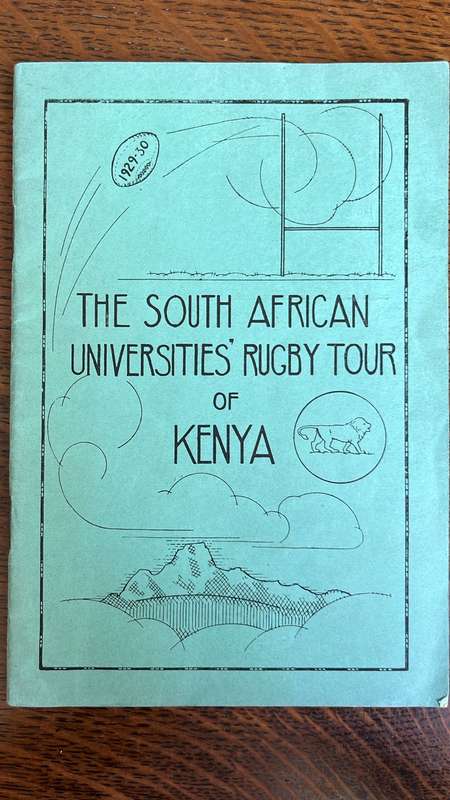 1929/30 South African Universities Rugby Tour of Kenya, Signed, details below