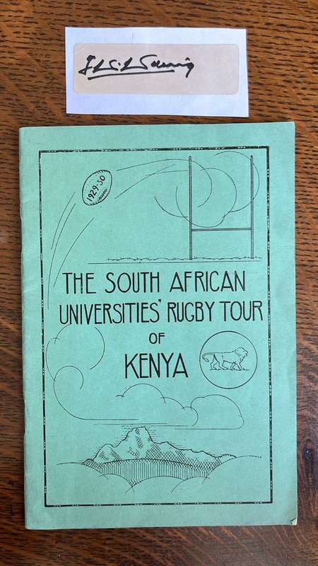 1929/30 South African Universities Rugby Tour of Kenya, Signed, details below