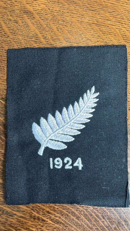 From Anderson's Collection - 1924 All Blacks Embroided Blazer Badge, details below