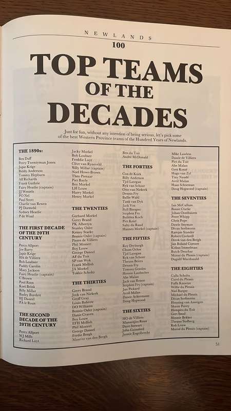1890-1990 Newlands 100 Celebratory Brochure, Signed, details below