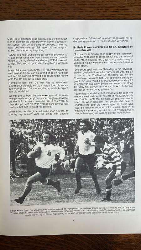 1976 Celebrating Orange Free States First Currie Cup Victory Signed Magazine, details below