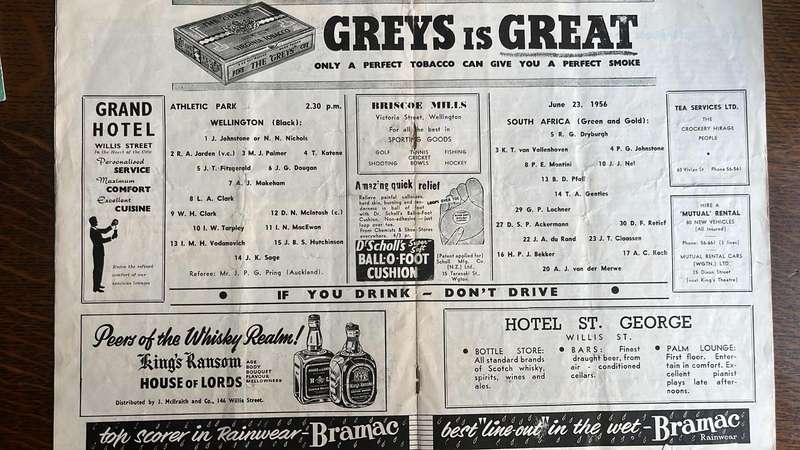 1956 2x Springbok Programmes, vs Wellington & Maoris, details below