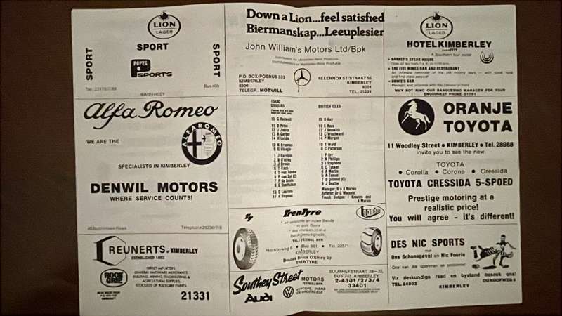 1980 British Lions vs Griquas Programme & A Very Interesting Curtain Raiser, see below