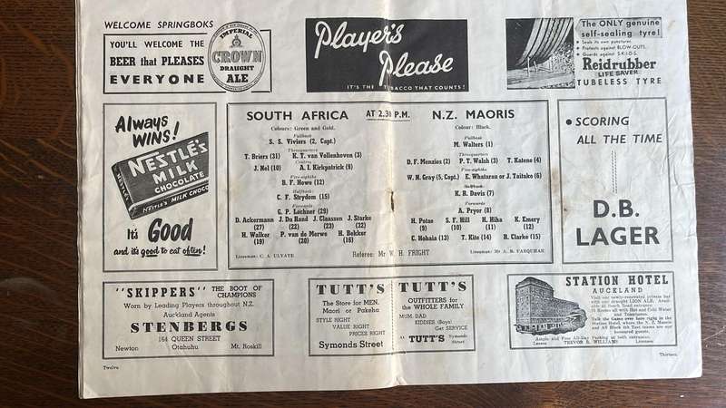 1956 2x Springbok Programmes, vs Wellington & Maoris, details below