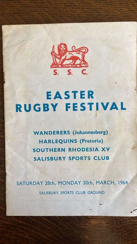 1964 Easter Rugby Festival at Salisbury Sports Ground Programme, details below