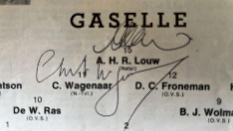 1976 Gazelles vs All Blacks at Boet Erasmus Stadium, Signed Programme, details below