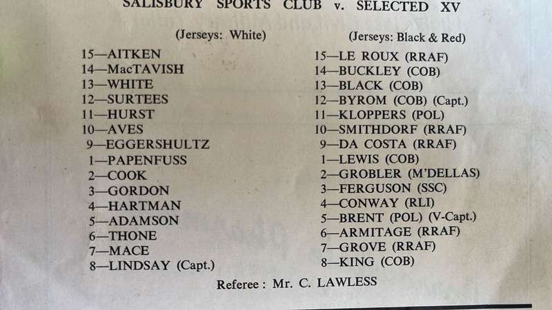 1964 Easter Rugby Festival at Salisbury Sports Ground Programme, details below