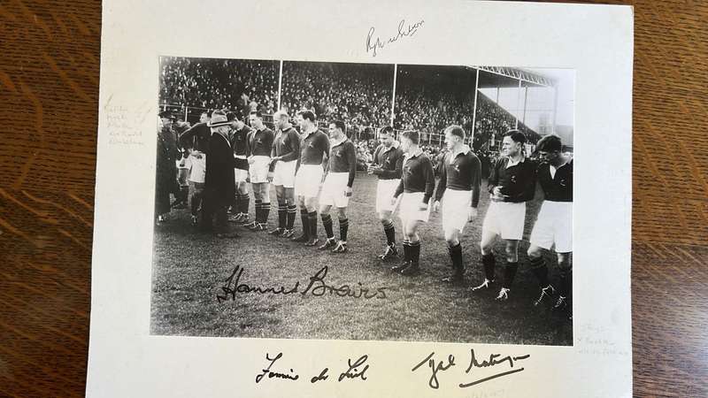 1951 Original Signed Photo - Springboks Being Introduced, details below