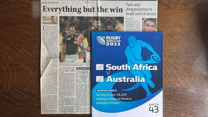 Rugby World Cup 2011 South Africa vs Australia Quarter Final Programme, details below