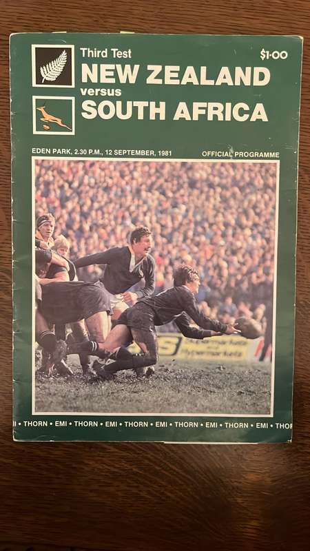 1981 "Flour Bomb"  3rd test at Eden Park Signed Programme, details below