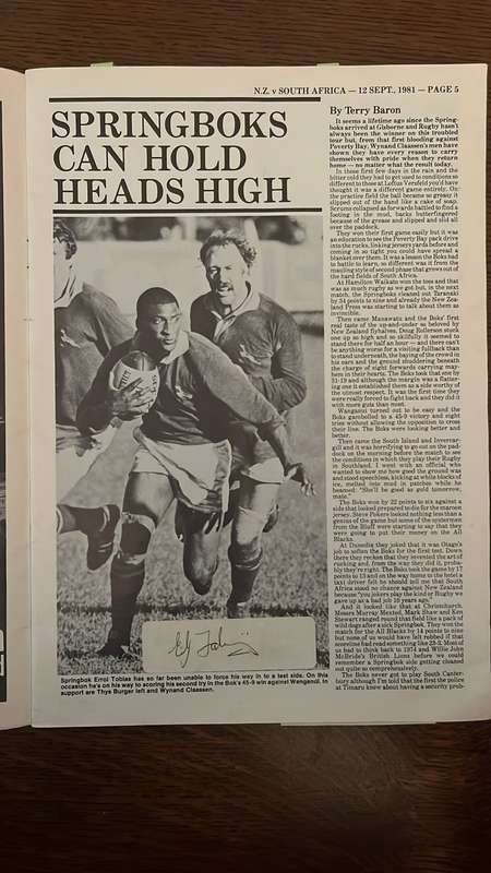 1981 "Flour Bomb"  3rd test at Eden Park Signed Programme, details below