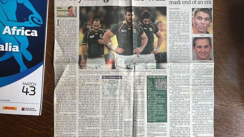 Rugby World Cup 2011 South Africa vs Australia Quarter Final Programme, details below