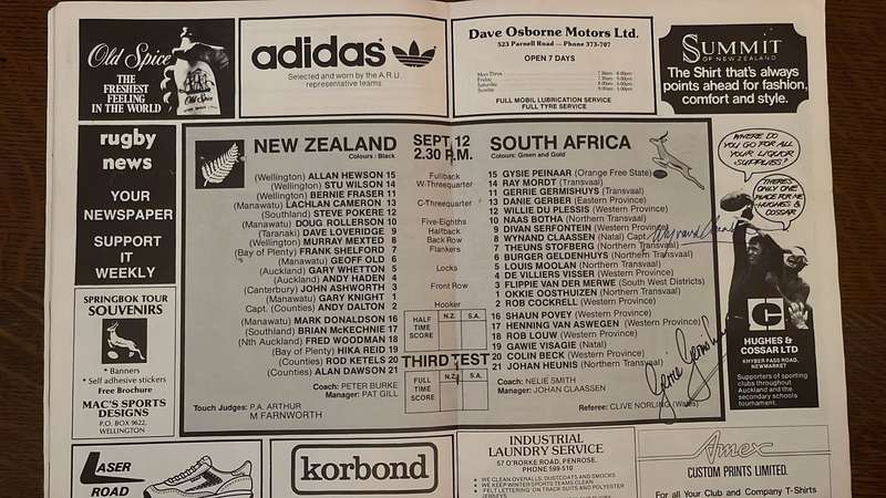 1981 "Flour Bomb"  3rd test at Eden Park Signed Programme, details below