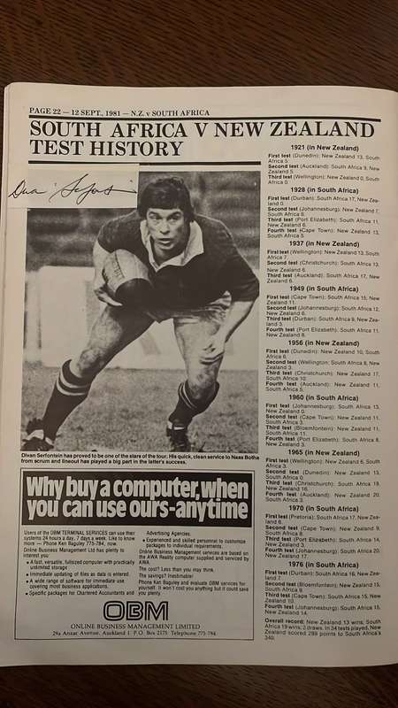 1981 "Flour Bomb"  3rd test at Eden Park Signed Programme, details below