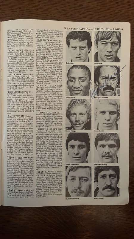 1981 "Flour Bomb"  3rd test at Eden Park Signed Programme, details below