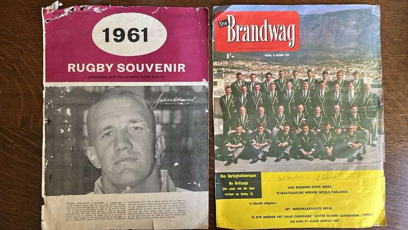 1960/1 2 x Rugby Souvenirs, Signed, details below