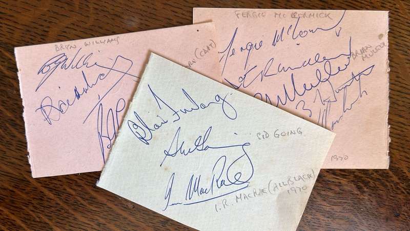 1970 All Blacks Original Signatures x 15, details below