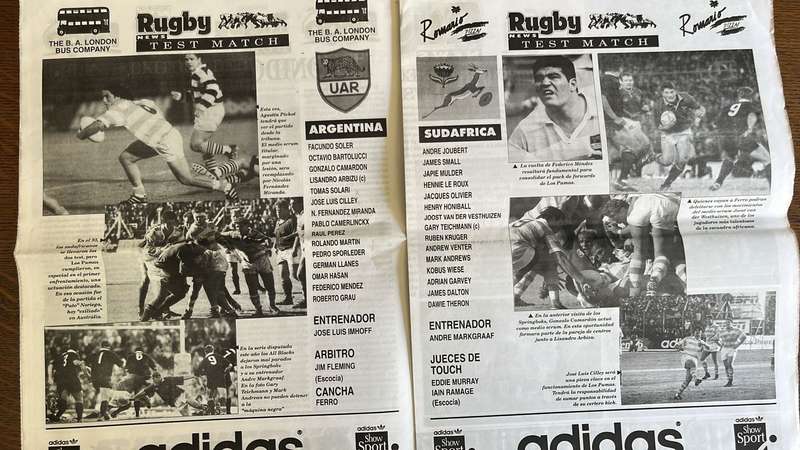 1996 South Africa vs Argentina in Buenos Aires Programme, details below