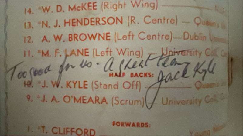 1951 Ireland vs South Africa at Lansdowne Signed & Inscribed Programme, details below