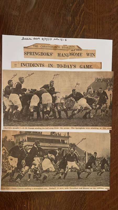 From Doc Craven's Private Collection - 1937 Australasian Tour Newspaper Cuttings, details below