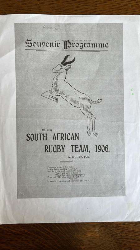 1906 Surrey vs South Africa at Richmond Programme, this is a copy, details below